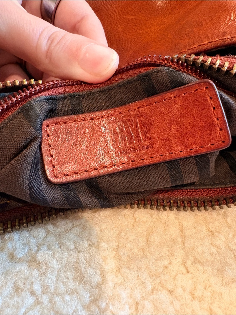 Frye Melissa Leather Crossbody Bag in Cognac - Picture 3 of 5